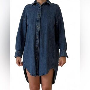 Oysho Denim Button-Up Dress